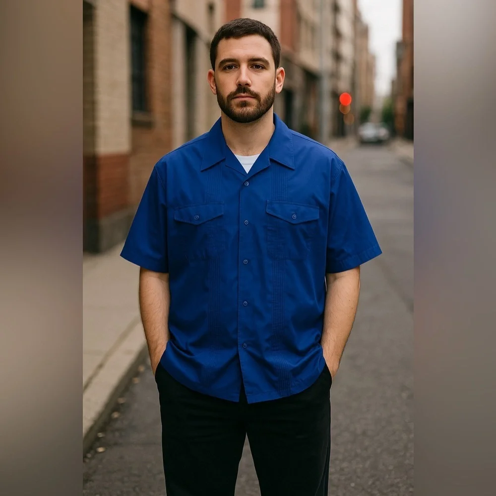 Vintage Supreme Permanent Press Work Shirt Blue Utility Button Down Korea Sz 1X - Picture 1 of 14